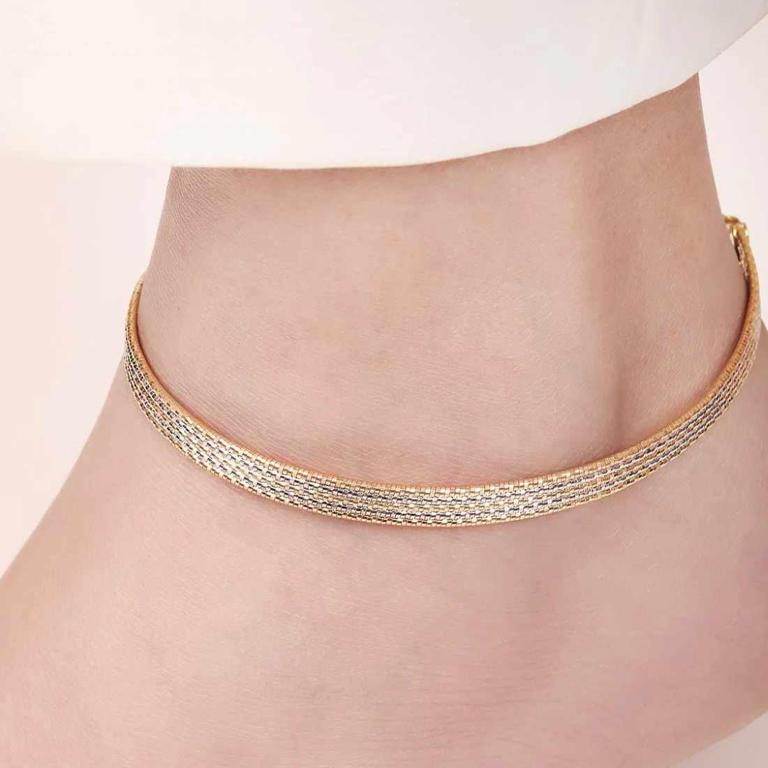 Dual Plated Layered Radiance 925 Sterling Silver Anklet