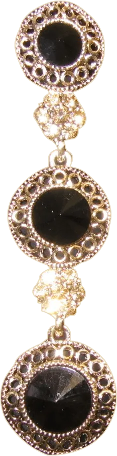 Earrings 7315 Golden chainlink Black Gold Stones Earrings