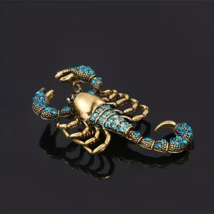 Electroplated Antique Rhinestone Scorpion Brooch , Ideal choice for Gifts
