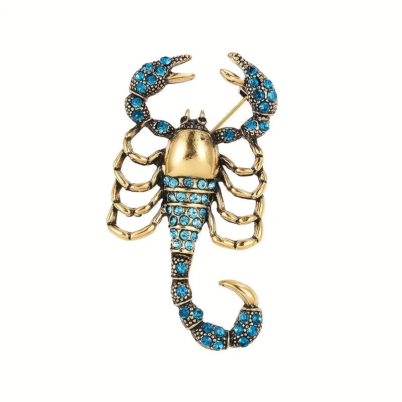 Electroplated Antique Rhinestone Scorpion Brooch , Ideal choice for Gifts