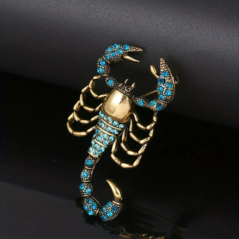 Electroplated Antique Rhinestone Scorpion Brooch , Ideal choice for Gifts