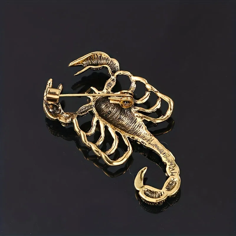 Electroplated Antique Rhinestone Scorpion Brooch , Ideal choice for Gifts