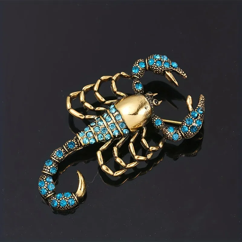 Electroplated Antique Rhinestone Scorpion Brooch , Ideal choice for Gifts