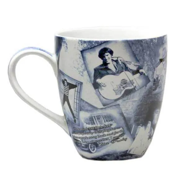 Elvis Presley's Graceland Blue Sepia Mug