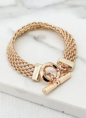 Envy Chunky Gate Bracelet in Gold With Toggle Fastener