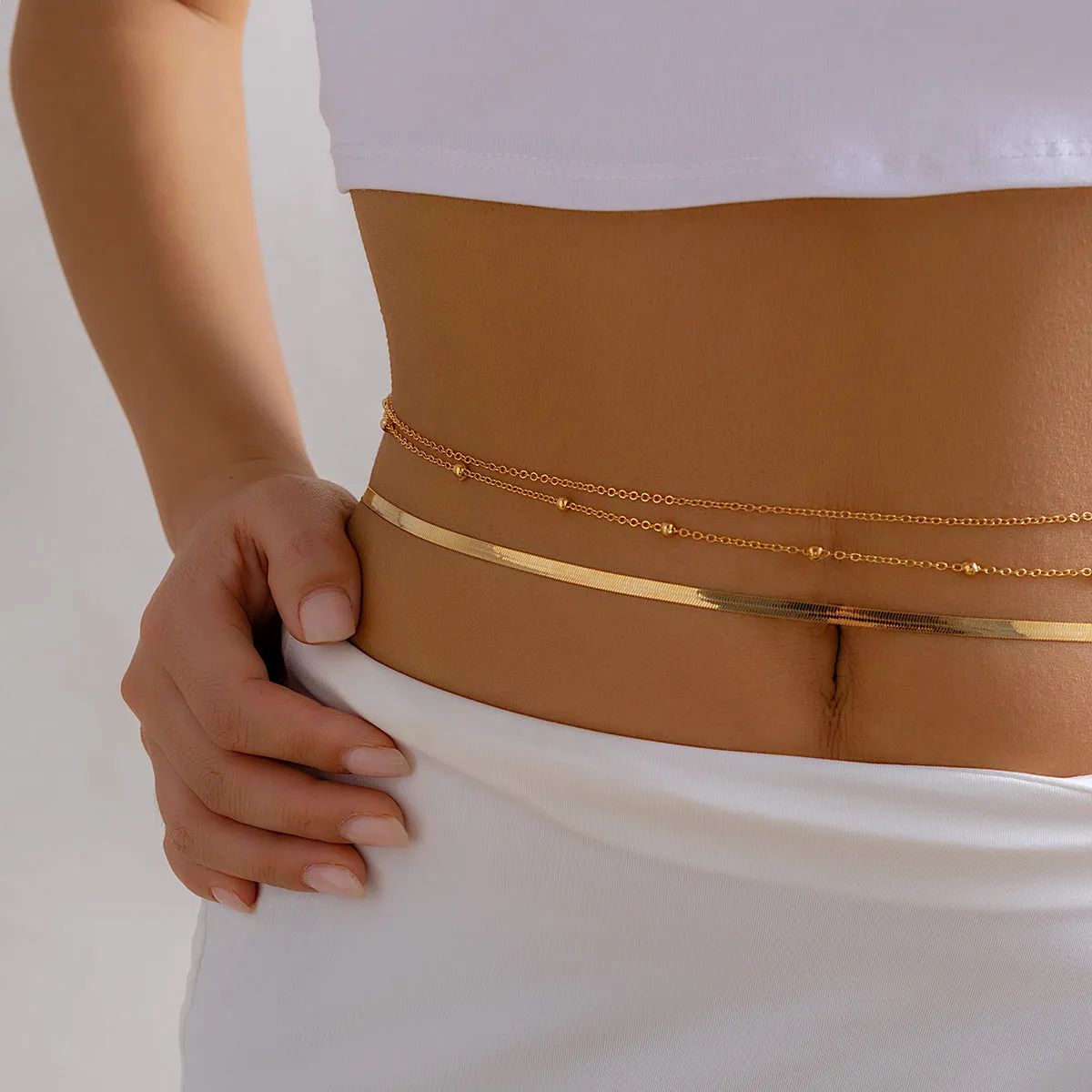 European and American Fashion Simple Waist Chain Street Style Snake Bone Body Chain