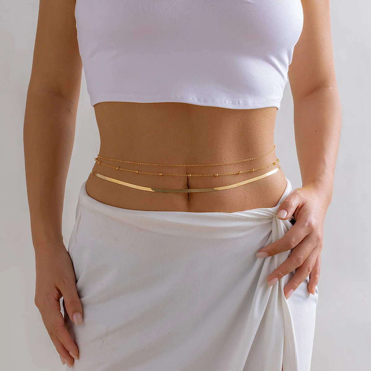 European and American Fashion Simple Waist Chain Street Style Snake Bone Body Chain