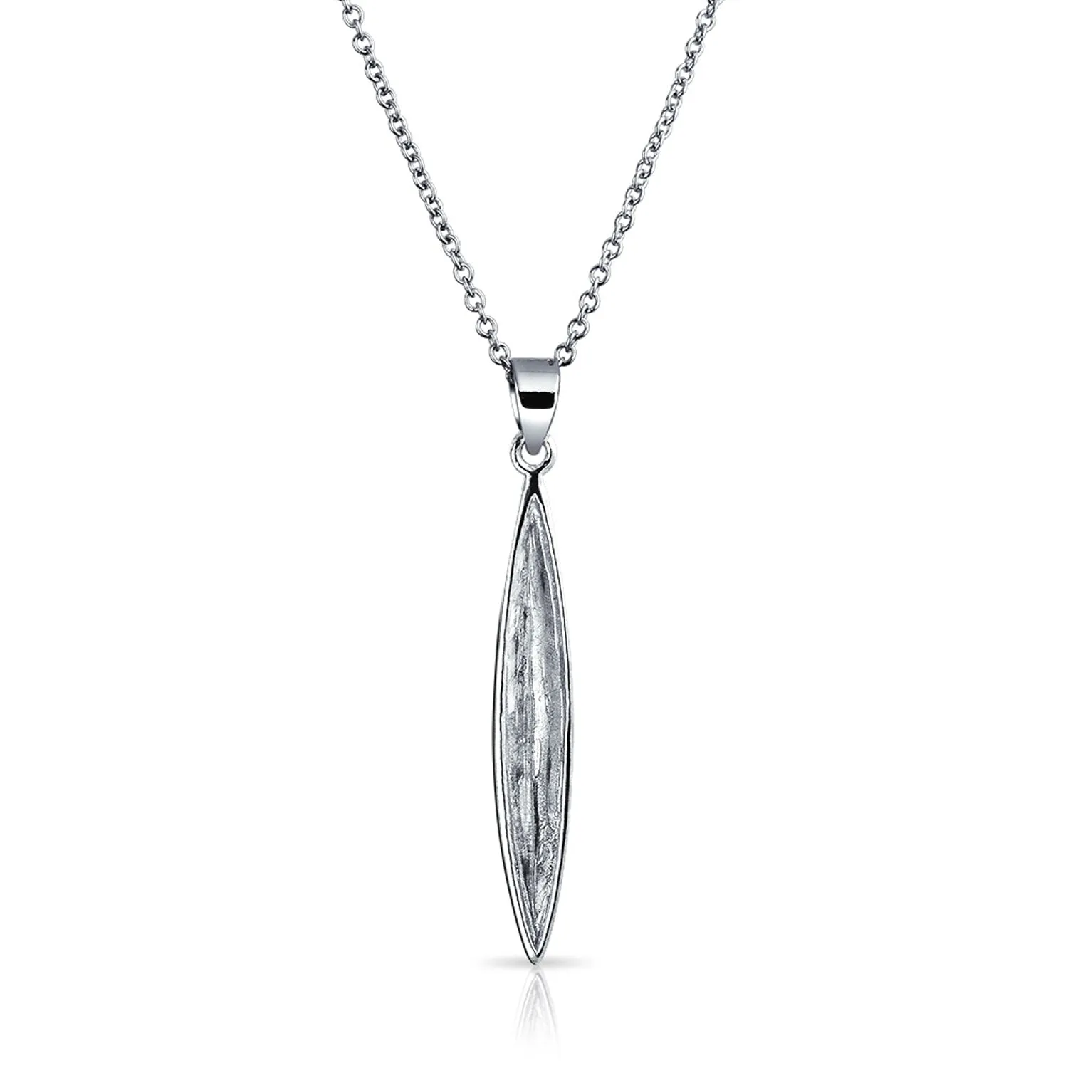 Geometric Bar Feather Lever back Drop Earrings .925 Sterling Silver