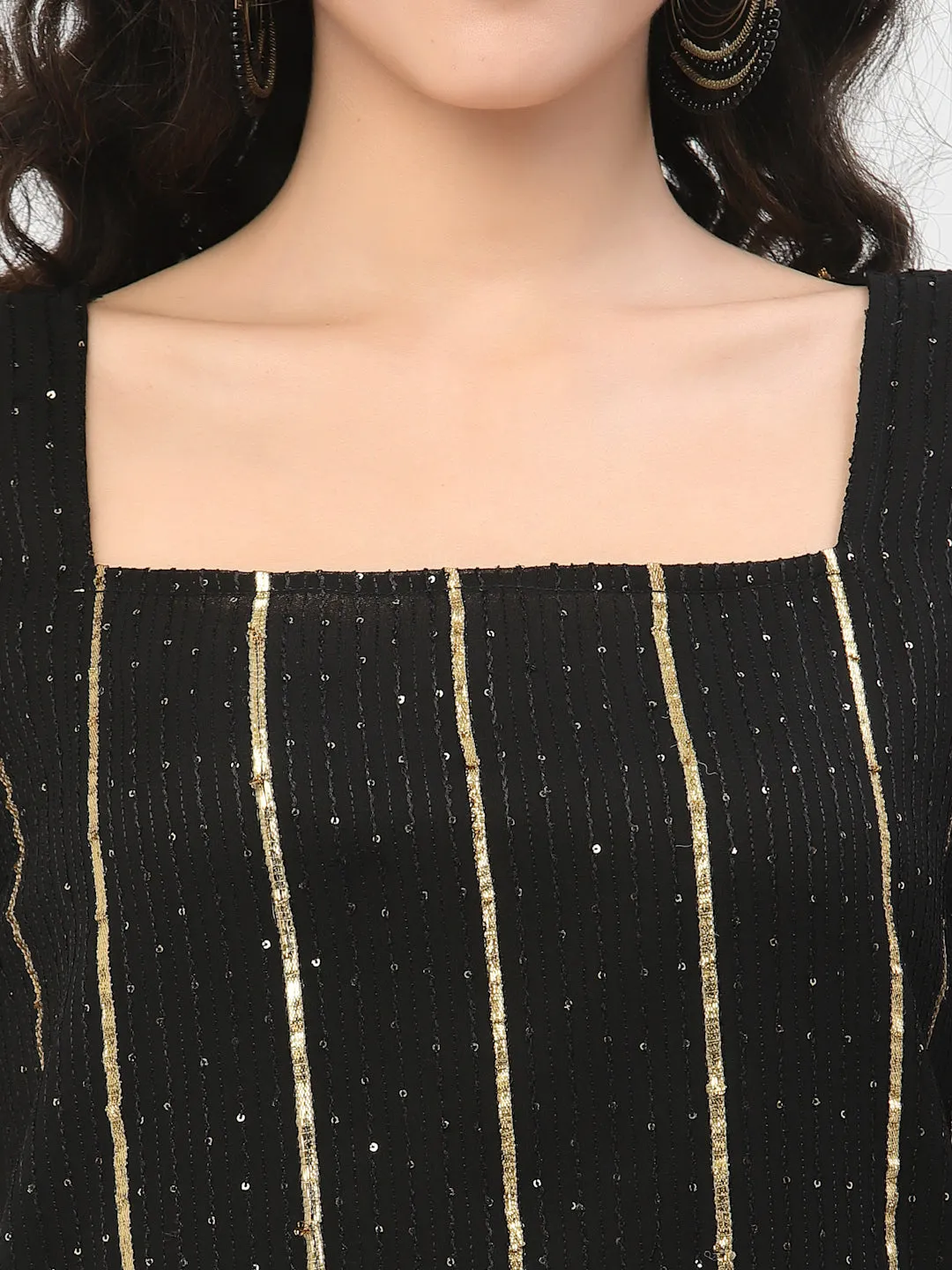 Georgette Gota Embroidered Kurti Set