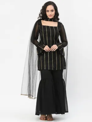 Georgette Gota Embroidered Kurti Set