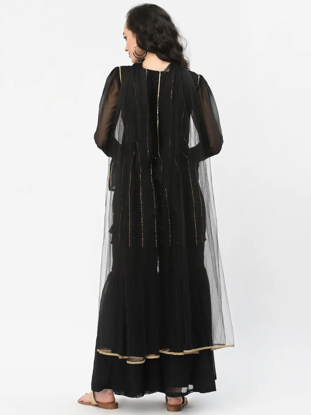 Georgette Gota Embroidered Kurti Set