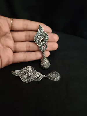 German Silver layered shape hanging Earring