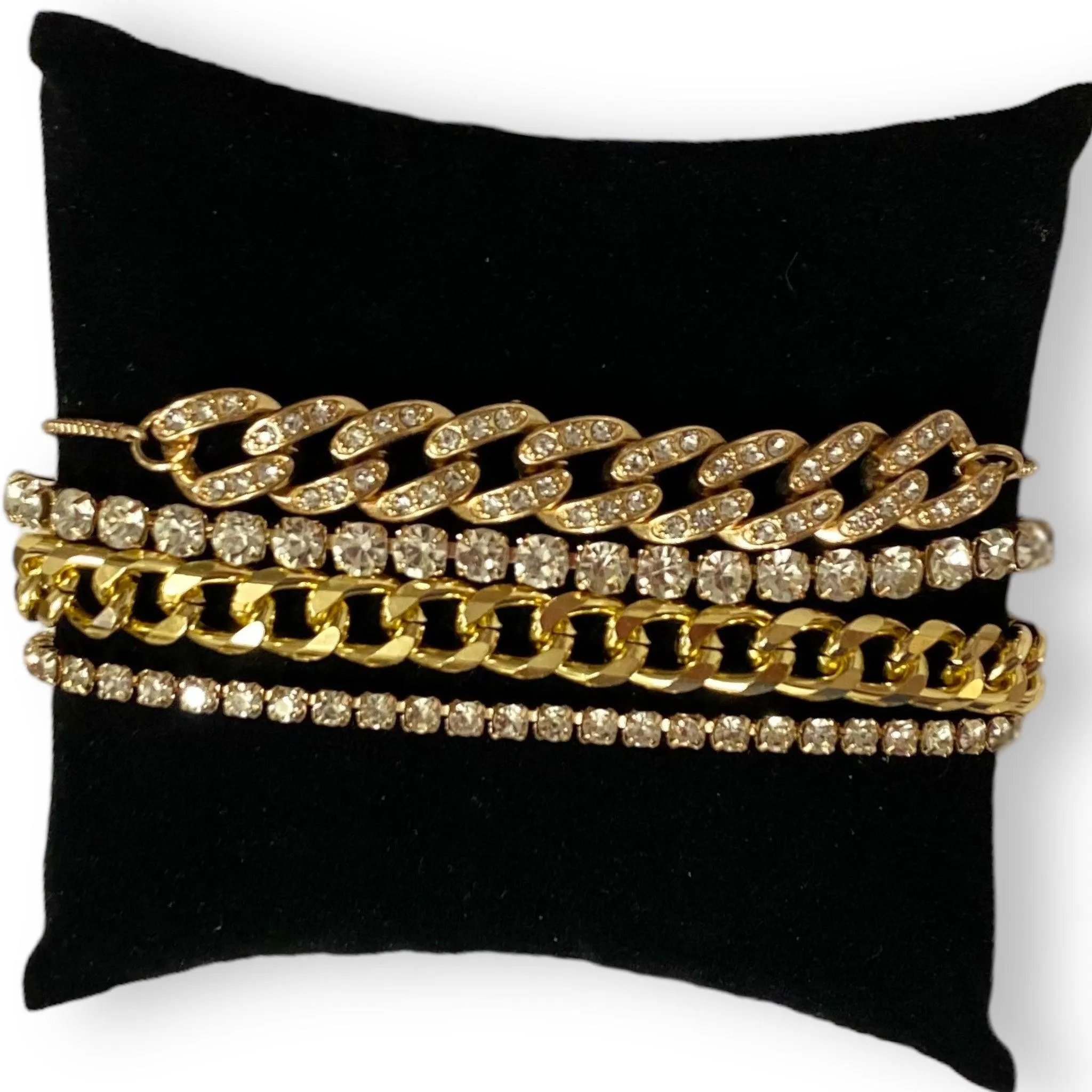 Gold Chunky Bracelet Set of 4