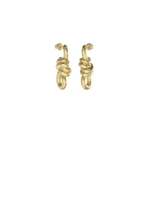 Gold Modern Love Knot Drop Earrings