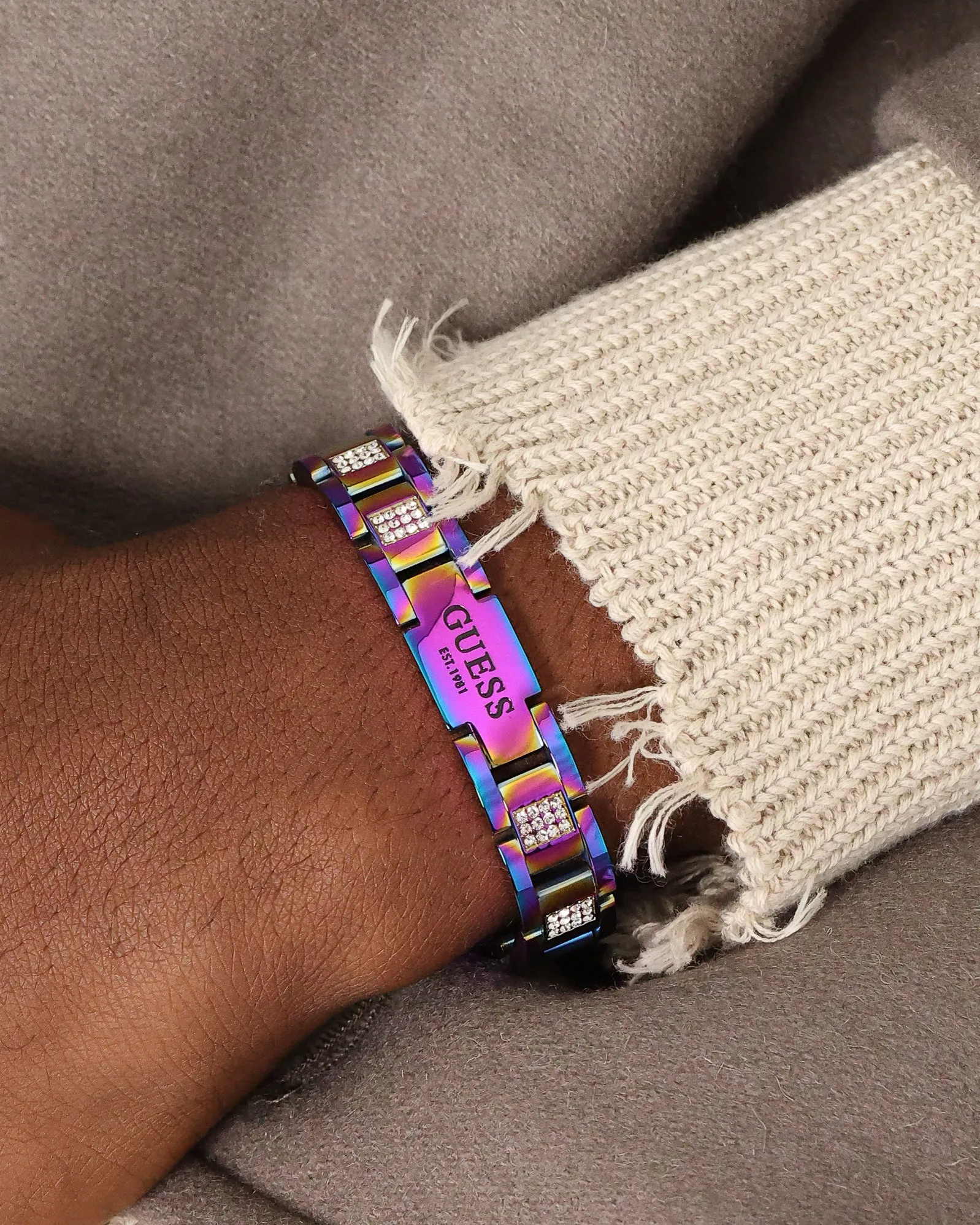 Guess Mainline 12mm Iridescent Frontier Bracelet Iridescent