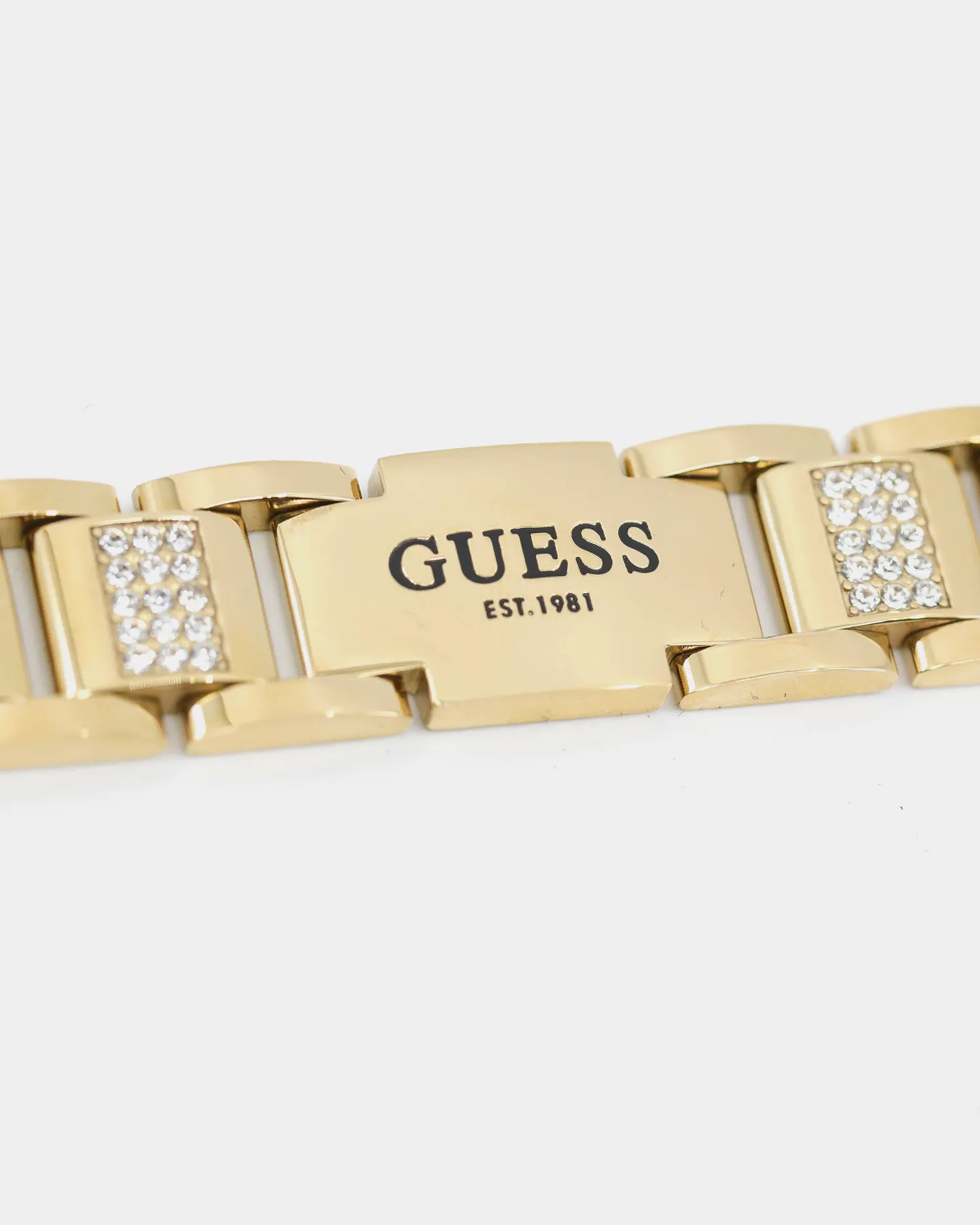 Guess Mainline 15mm Frontier Crystal Bracelet Gold