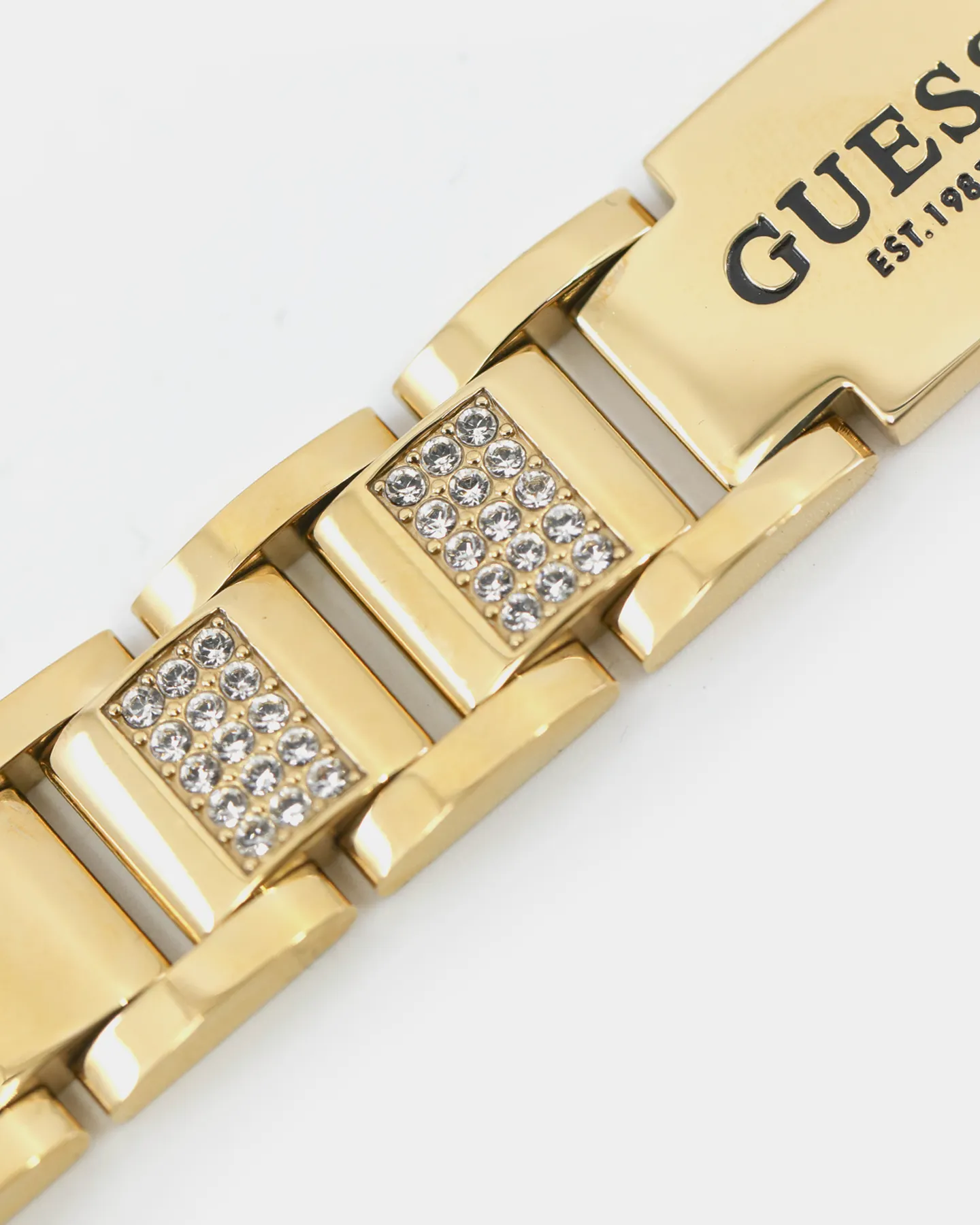 Guess Mainline 15mm Frontier Crystal Bracelet Gold