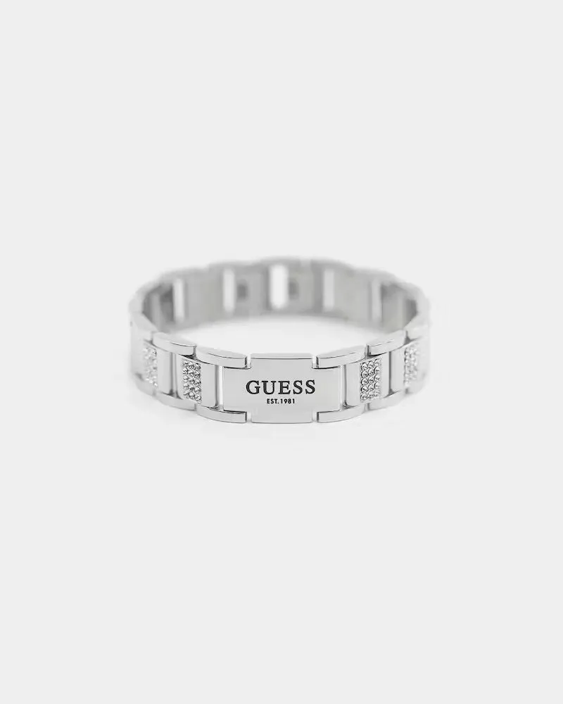 Guess Mainline Frontier 15MM Crystal Bracelet Silver
