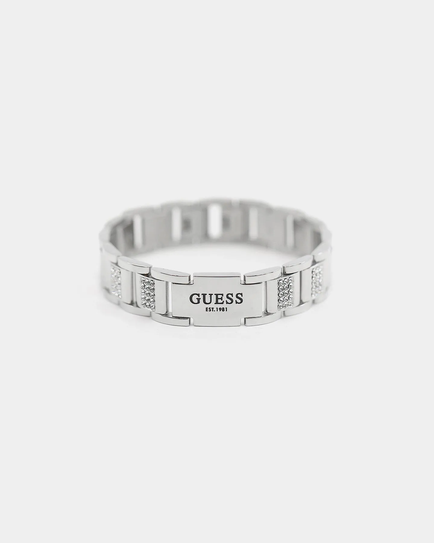 Guess Mainline Frontier 15MM Crystal Bracelet Silver