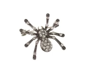 Incy Wincy Brooch ..... Antique Silver/Clear by Hot Tomato