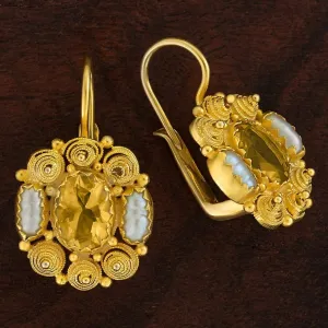 Jane Austin Citrine and Pearl Earring
