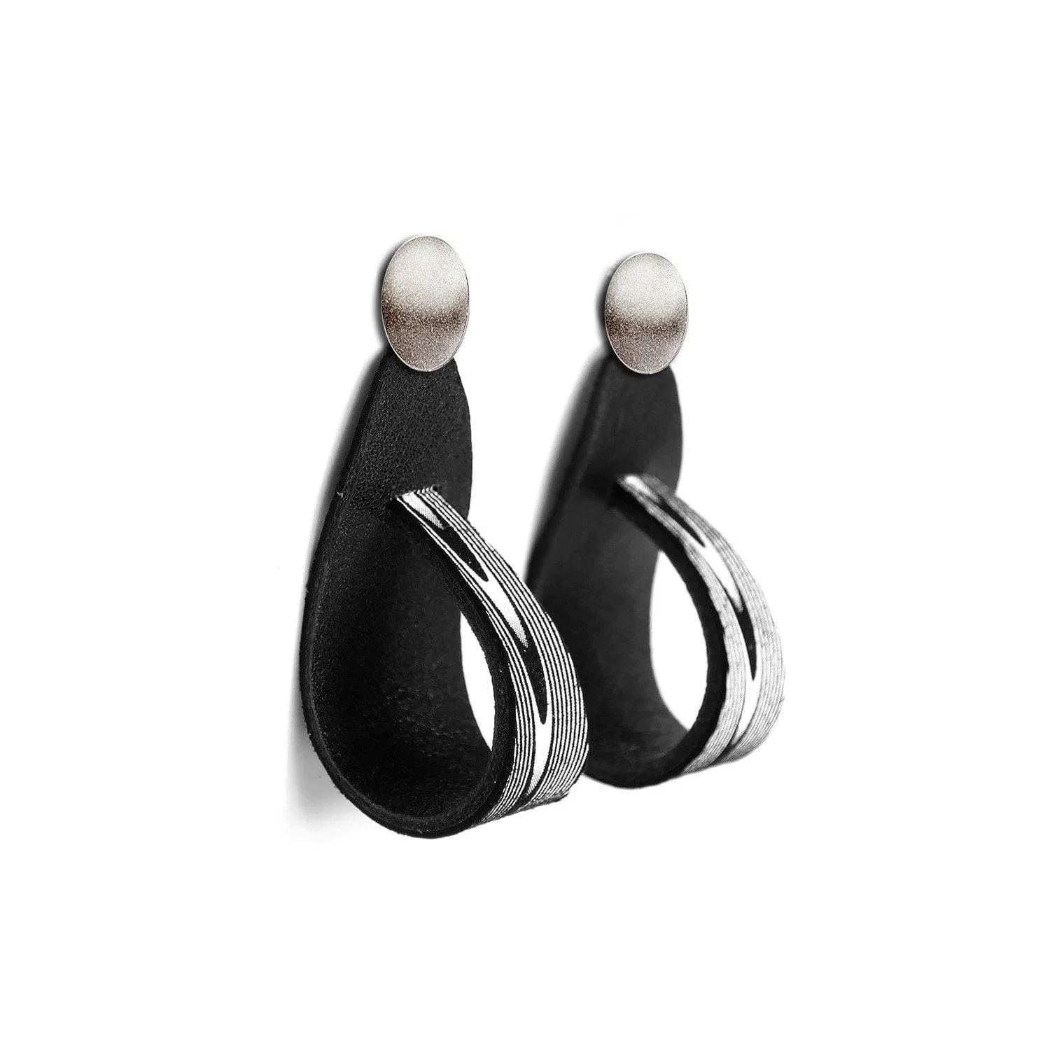 Kate gold dangle leather earrings