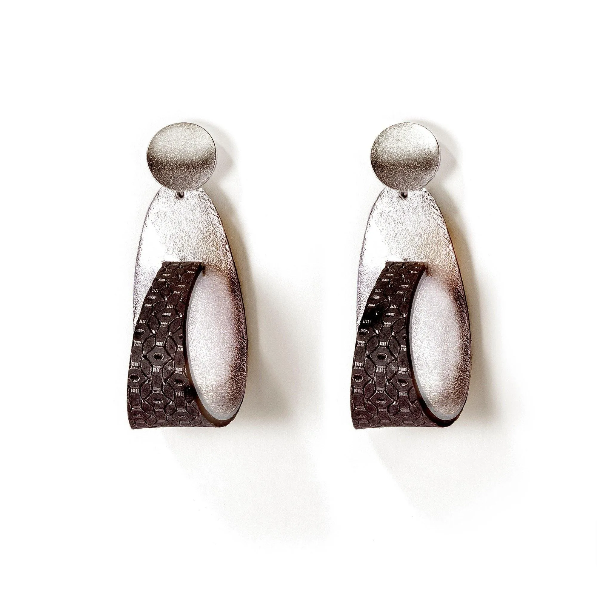 Kate gold dangle leather earrings
