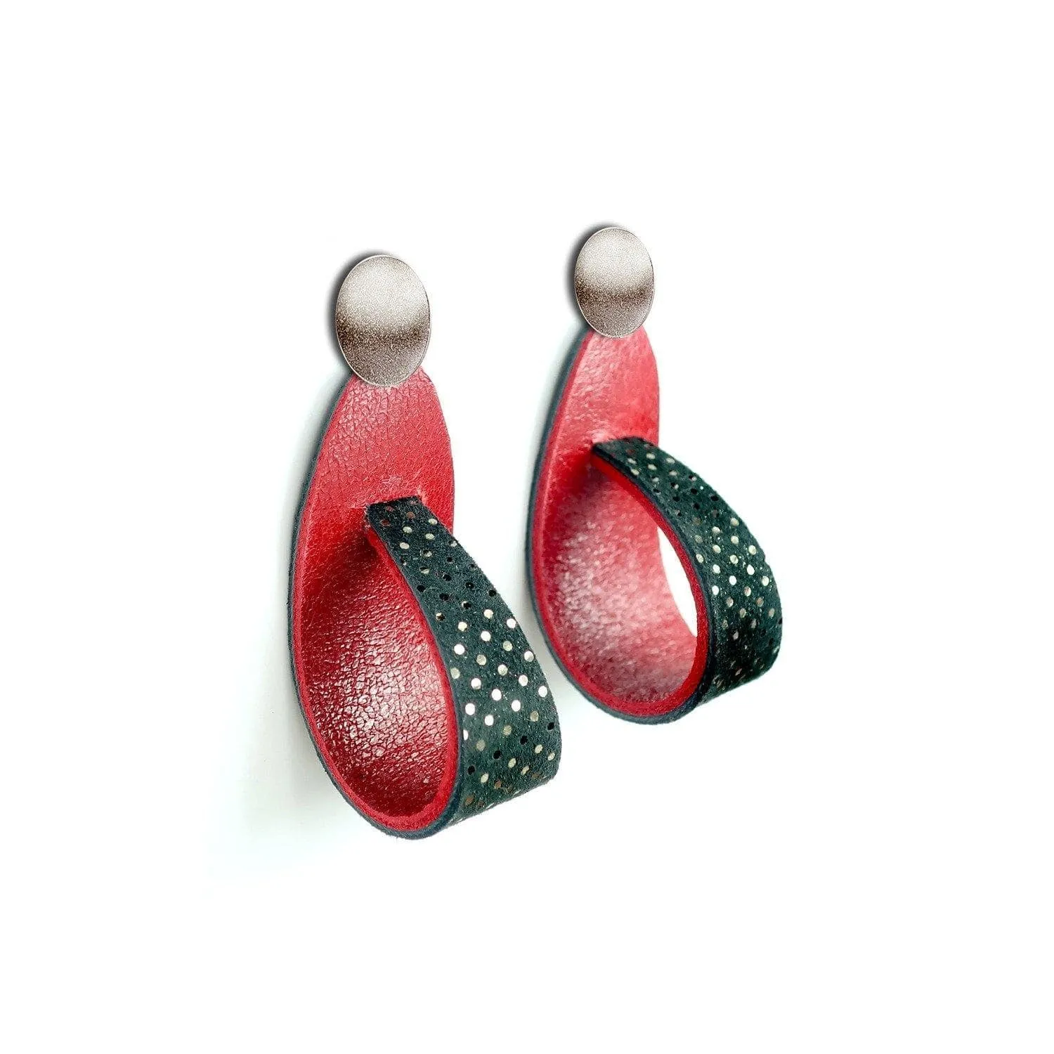 Kate gold dangle leather earrings