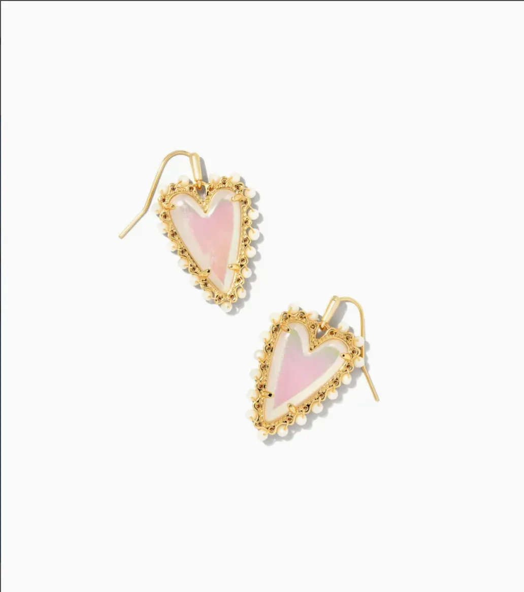 Kendra Scott Beaded Ansley Drop Earrings Gold/Iridescent Glass