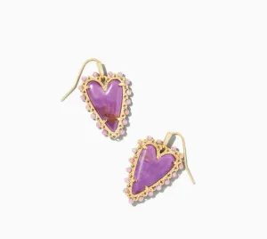 Kendra Scott Beaded Ansley Drop Earrings Gold/Lilac Phosphate