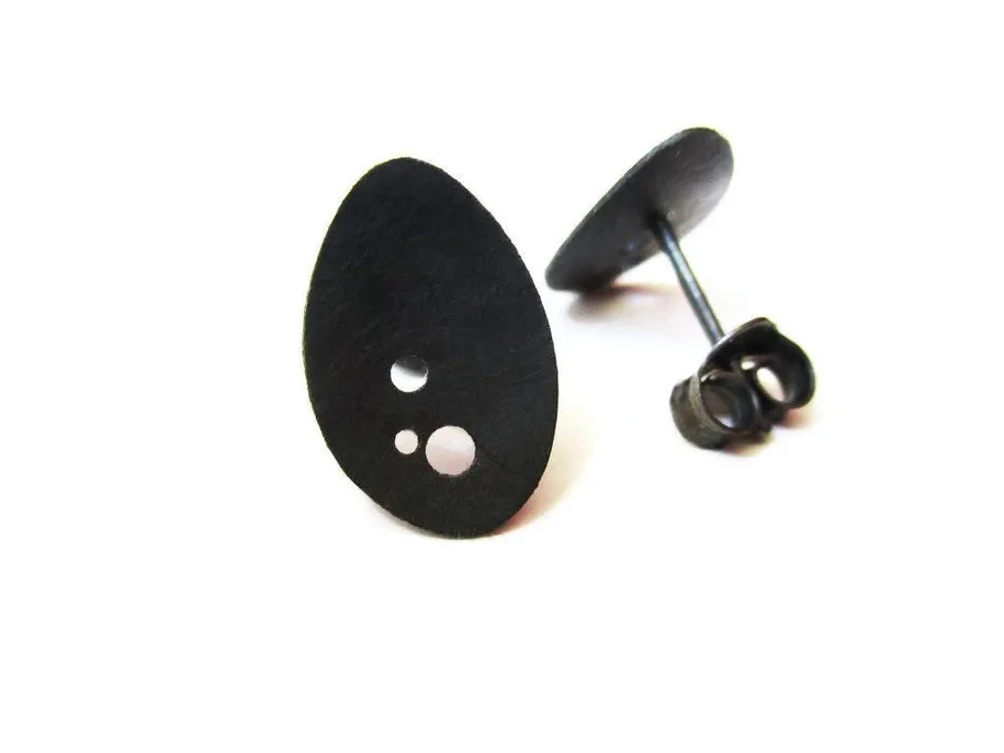 KimyaJoyas Earrings: Trendy Artistic Oval Posts