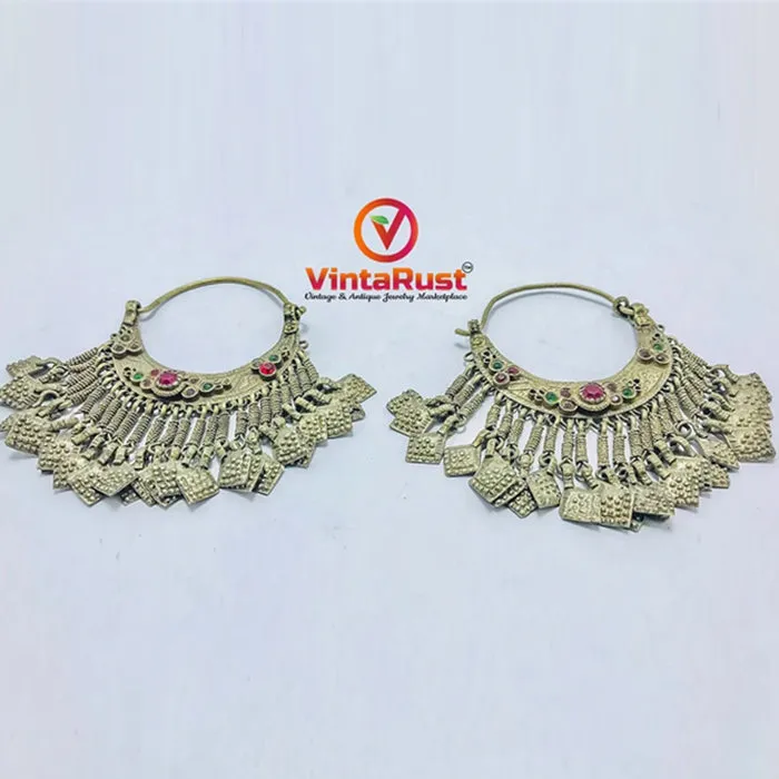 Kuchi Earrings With Long Tassels