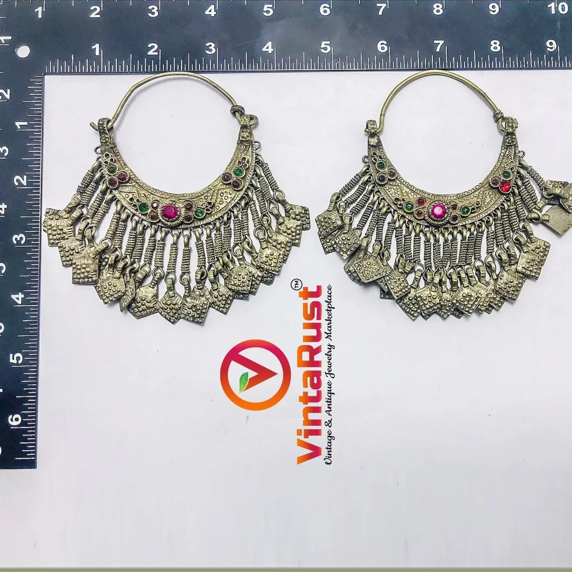 Kuchi Earrings With Long Tassels