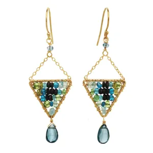 Labradorite and Blue Tourmaline Earrings 2912 by Michelle Pressler Jewelry