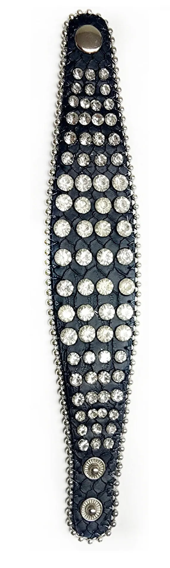 Leather Rhinestone Adjustable Bling Studded Bracelet