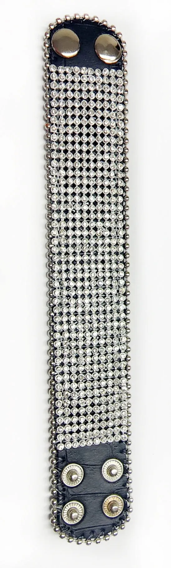 Leather Rhinestone Adjustable Bling Studded Bracelet