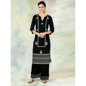 Mandira Wirk Classic Straight Embellished Kurta With Pant And Dupatta (Set of 3)