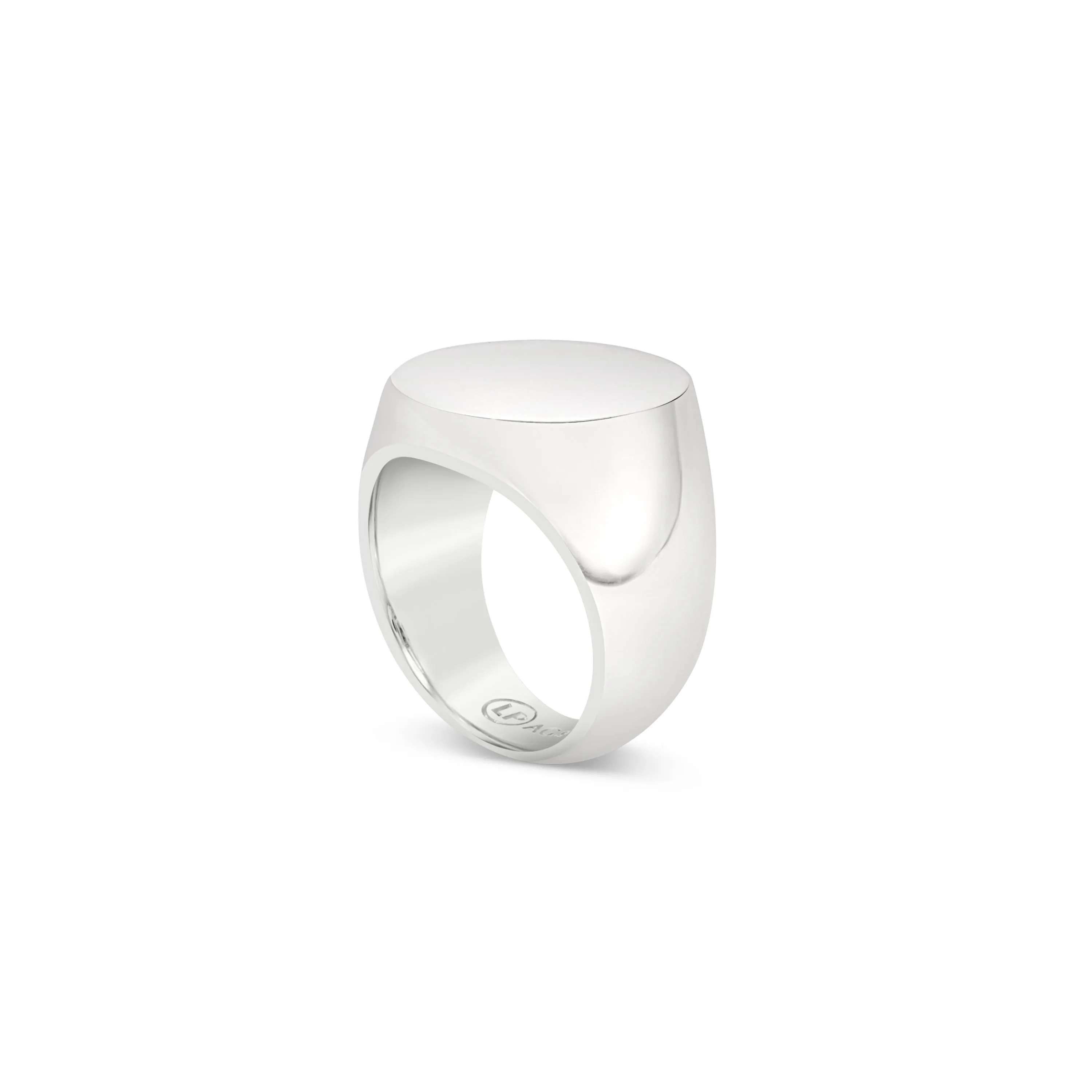 Mirror Signet Ring - Sterling Silver - Polished
