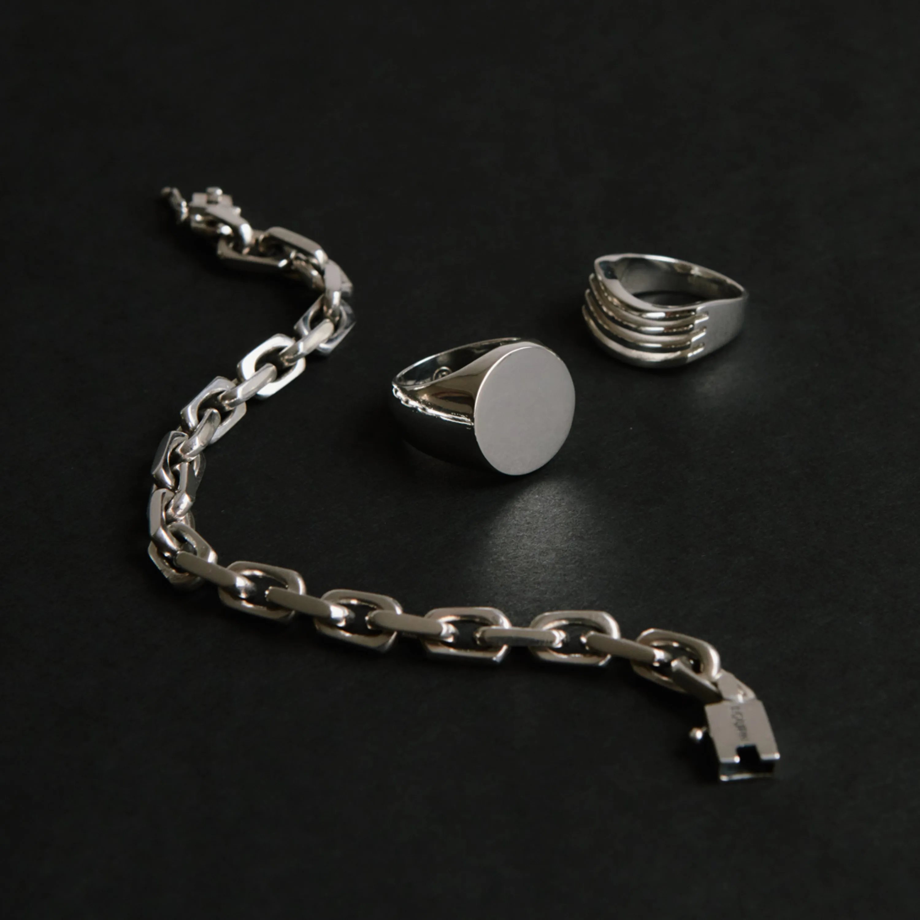 Mirror Signet Ring - Sterling Silver - Polished
