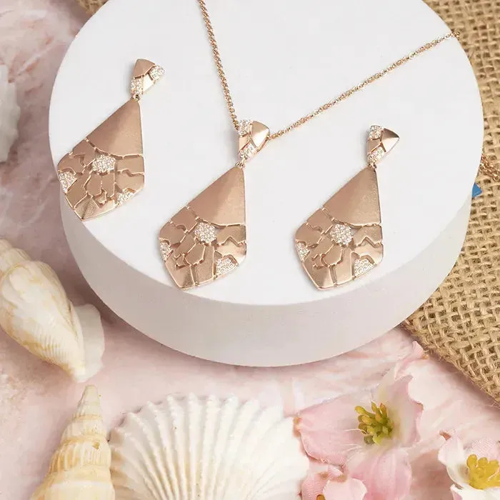 Mystic Lagoon Rose-Gold Pendant Chain Set