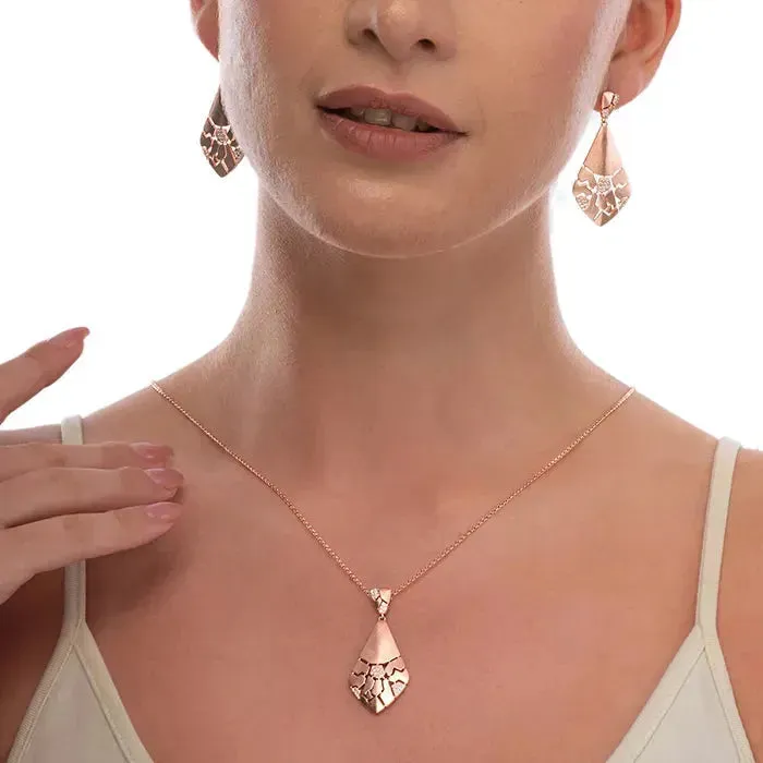 Mystic Lagoon Rose-Gold Pendant Chain Set