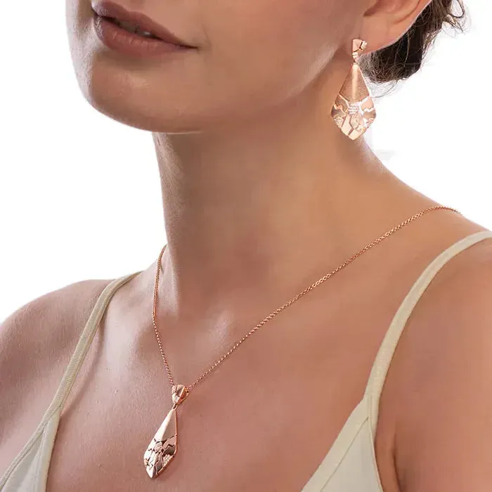 Mystic Lagoon Rose-Gold Pendant Chain Set