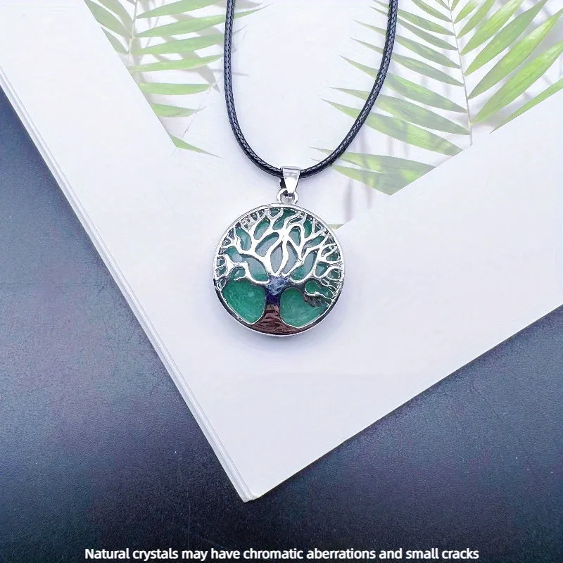 Natural Crystal Tree of Life Necklace for Healing Energy