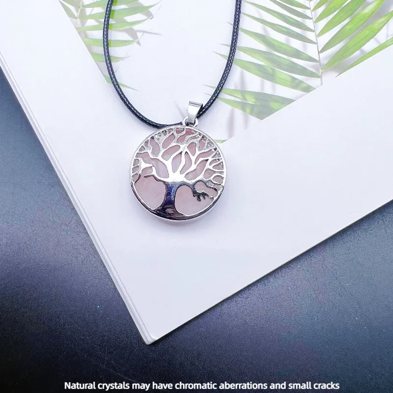Natural Crystal Tree of Life Necklace for Healing Energy