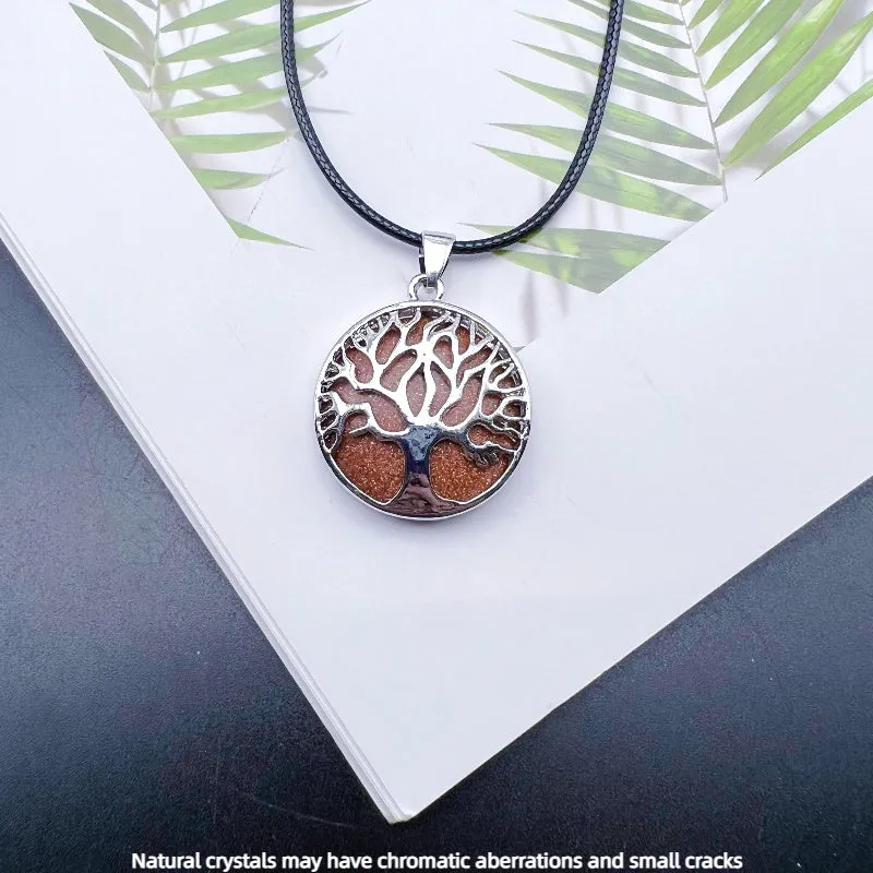 Natural Crystal Tree of Life Necklace for Healing Energy