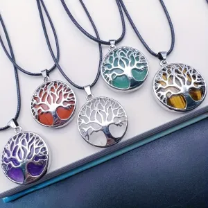 Natural Crystal Tree of Life Necklace for Healing Energy