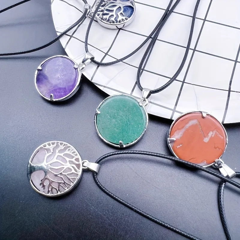 Natural Crystal Tree of Life Necklace for Healing Energy