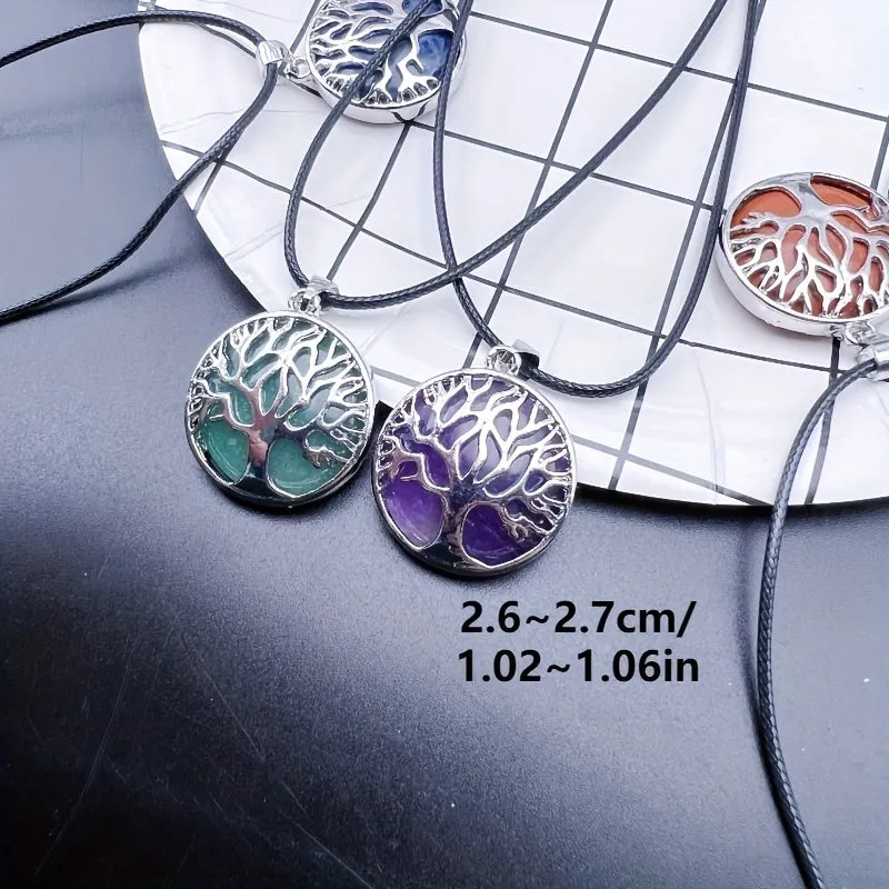 Natural Crystal Tree of Life Necklace for Healing Energy