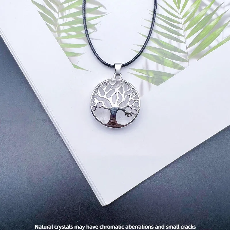 Natural Crystal Tree of Life Necklace for Healing Energy