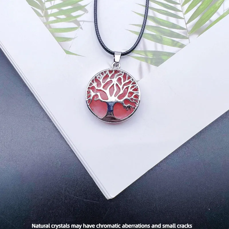 Natural Crystal Tree of Life Necklace for Healing Energy